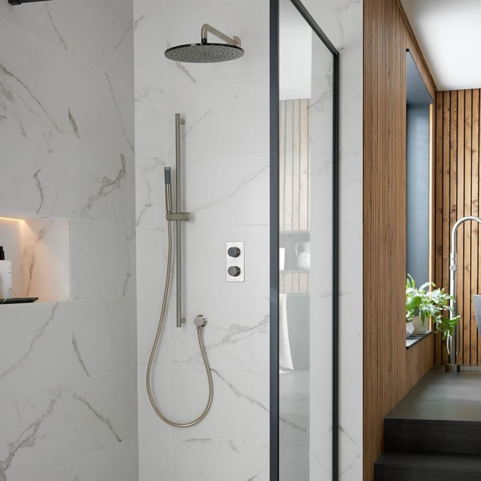 Vado Individual Fusion Nickel/Black Dual Valve Sanctuary Bathrooms